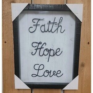 Framed Faith Hope Love 3D Shadowbox 14" x 11"